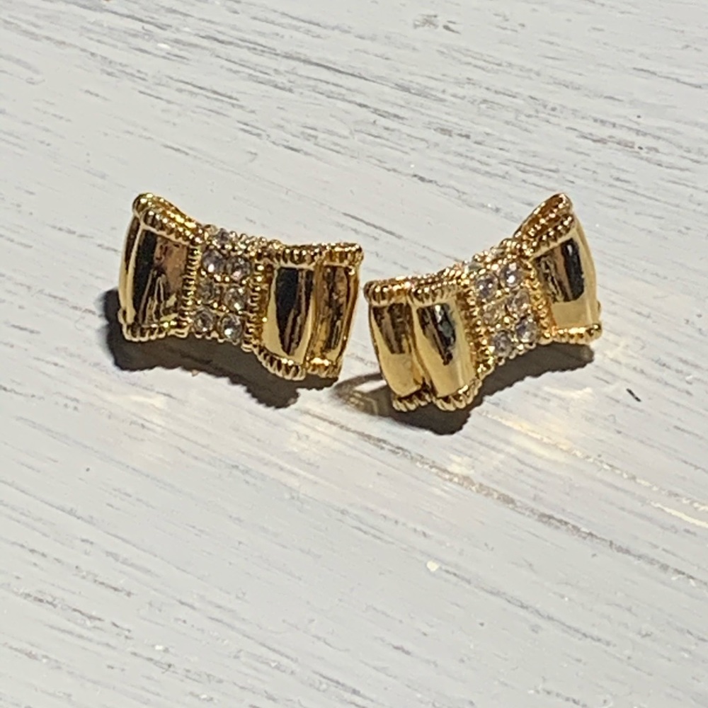 Kate Spade gold bow earrings